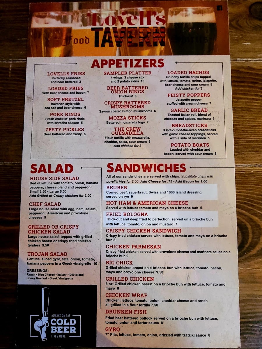 Lovell's Tavern Menu - Image 4